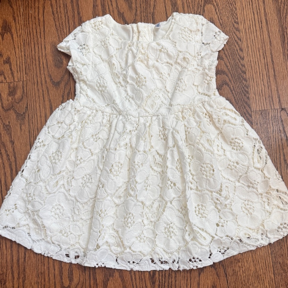 Elegant IDEXE Cream Lace Kids Dress